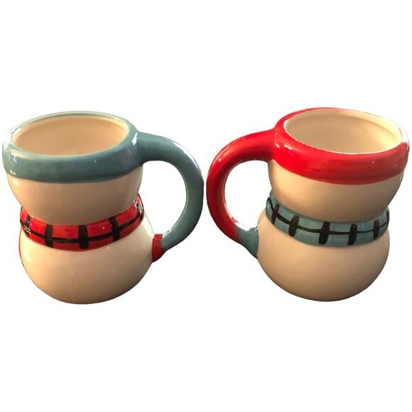 Bay Island Snowman and Snow Woman Mug Set Set of Two NWOT - Picture 3 of 6